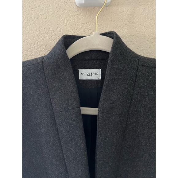 Art Du Basic Paris | Large Gray Top Coat Mockneck V Collar - Picture 3 of 7